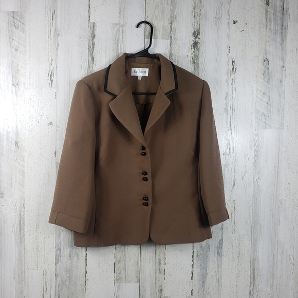 Studio i tan suit blazer women's plus size 14 - Picture 1 of 10